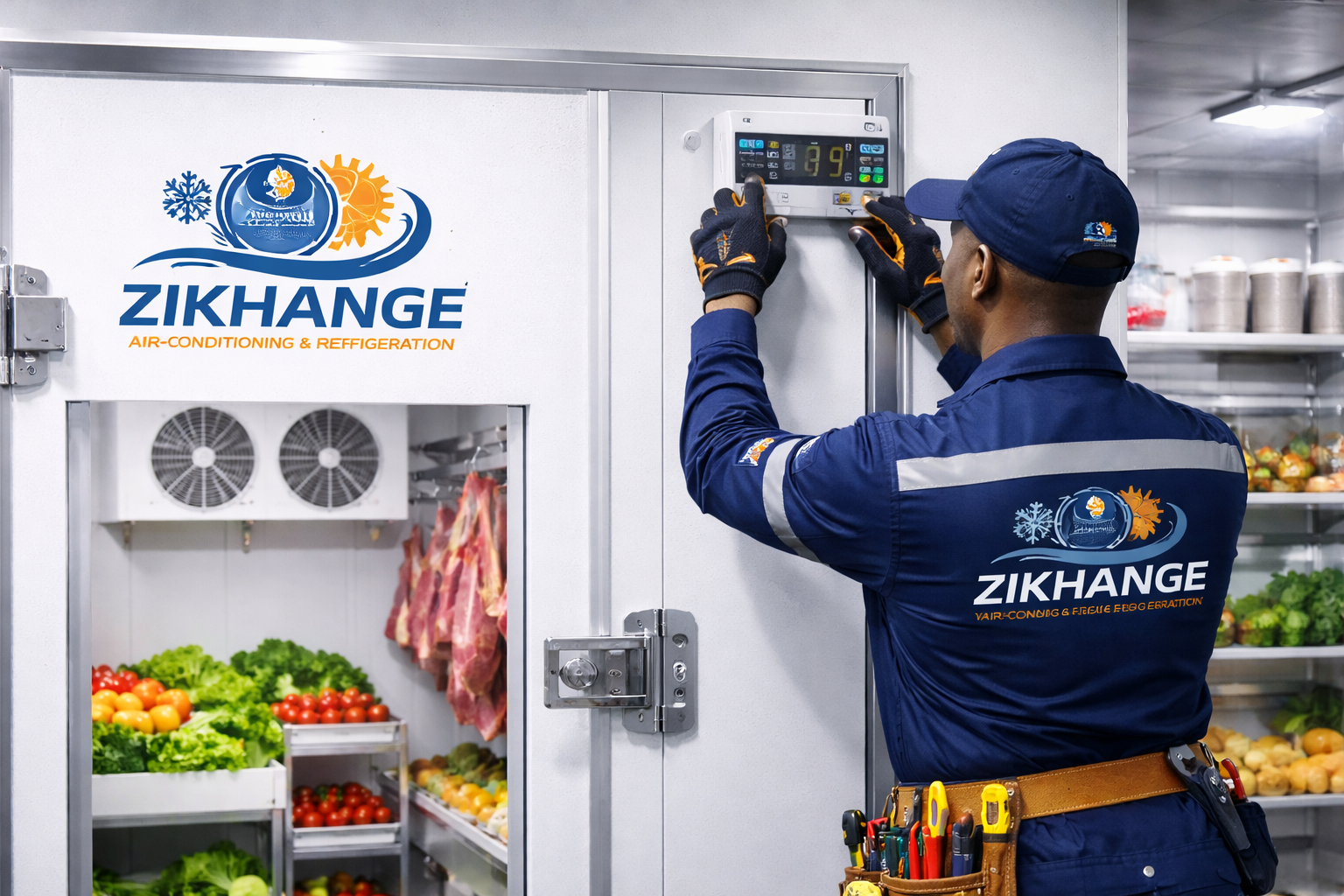 Zikhange HVAC Technician Servicing Cold Room